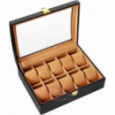 Шкатулка LuxeWood для хранения 10-ти часов черная карбон LuxeWood \ LWB-10-CC1