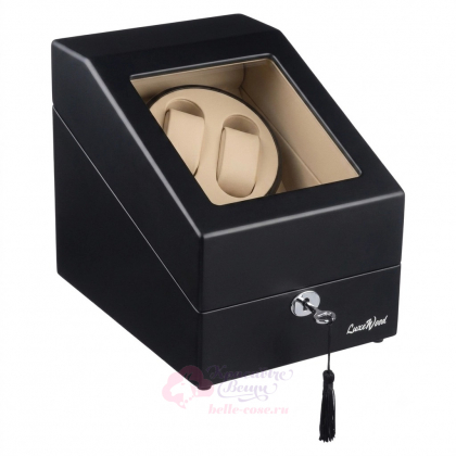 Шкатулка LuxeWood для подзавода 2-х и хранения 3-х часов черная \ LW024-1W-5